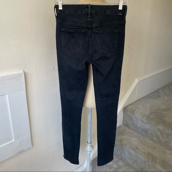MOTHER Black Gray Blackbird Wash The High Waisted Looker Skinny Jean Size 24 EUC - Picture 5 of 11